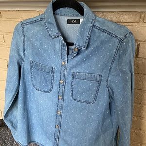 BDG Denim Button Down Shirt with Star Pattern